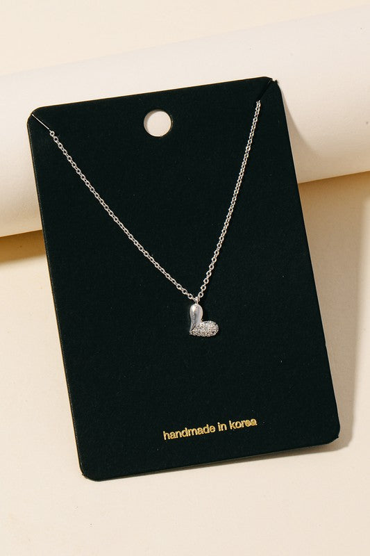 Silver Heart Pendant Necklace
