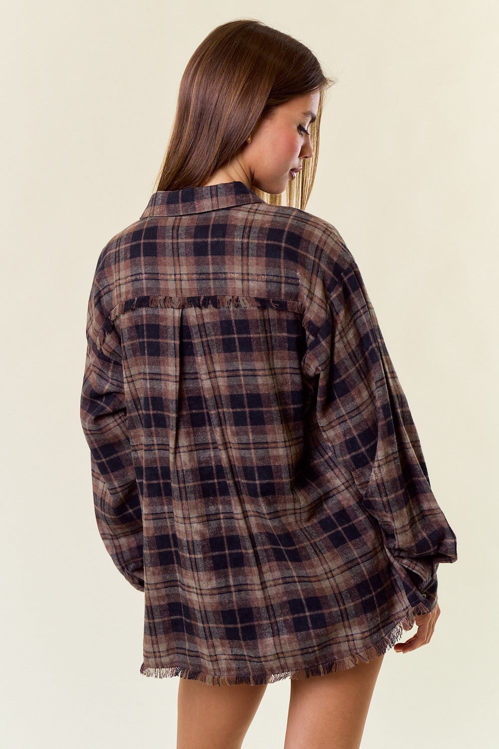 Motivation Plaid Flannel Top