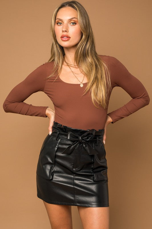 Fair & Square Bodysuit - Brown