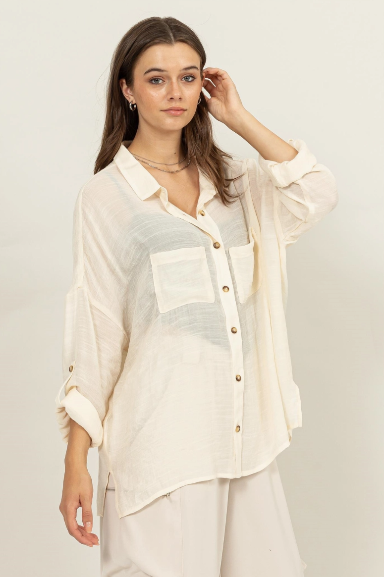 Call Me Baby Long Sleeve Top - Cream