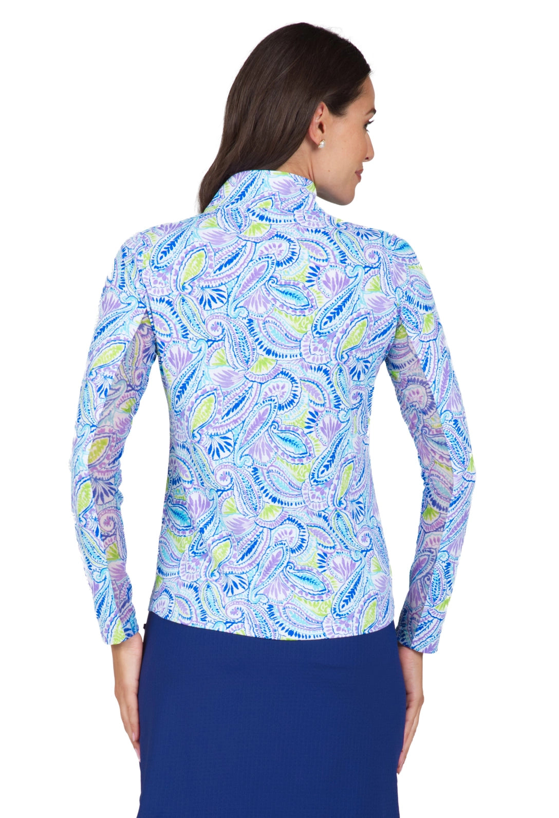 Massie Print Long Sleeve Top - Plum