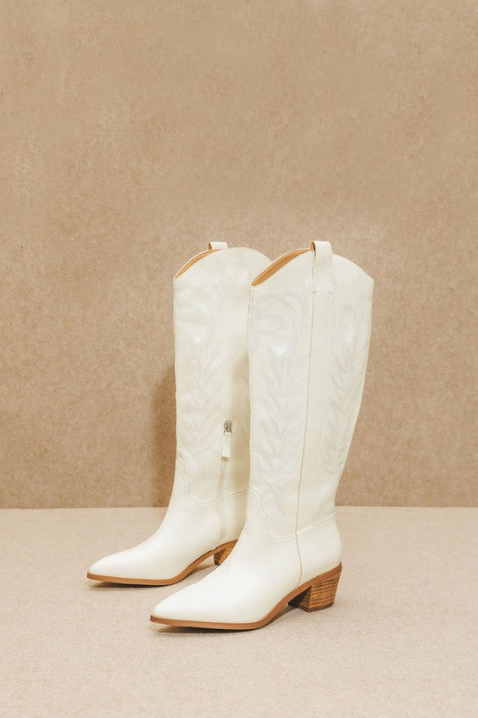 Diana Cowgirl Boots - White