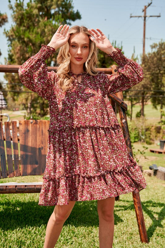 A Beautiful Feeling Pink Floral Dress