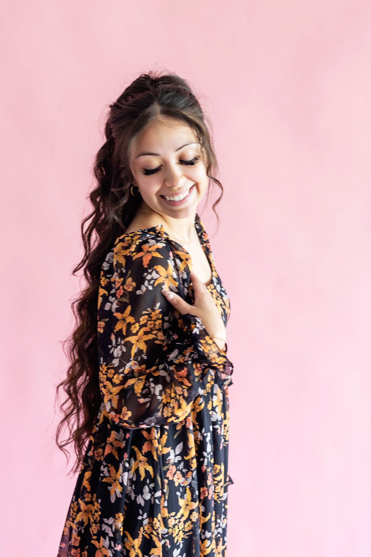 Right Direction Black Floral Dress