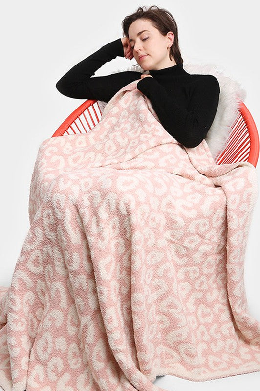 Feeling Wild Leopard Print Blanket - Pink