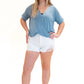 Chasing You Draped Front Top - Dusty Blue