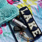 Chenille Letter Clear Pouch - Lake