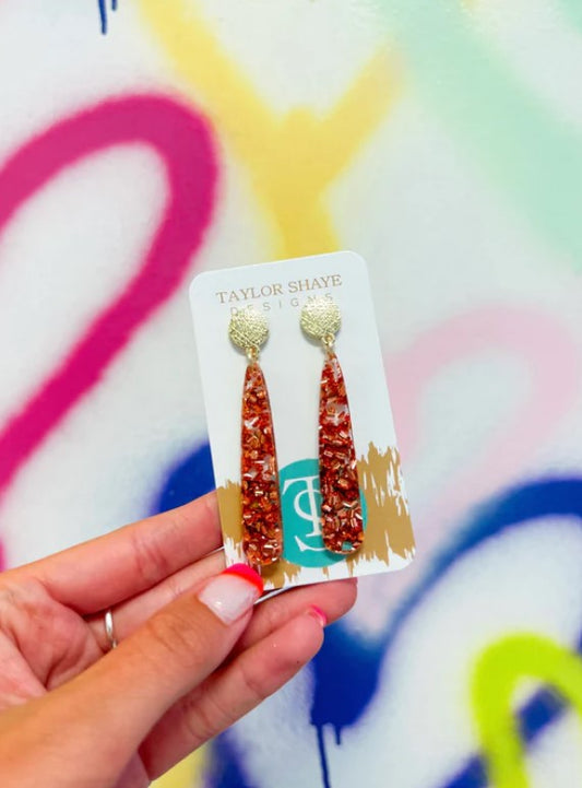 Copper Flake Kimmy Drop Earrings
