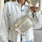 Cream Transparent Mesh-Lined Belt Bag