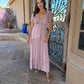 On Repeat Open Back Ruffle Maxi Dress
