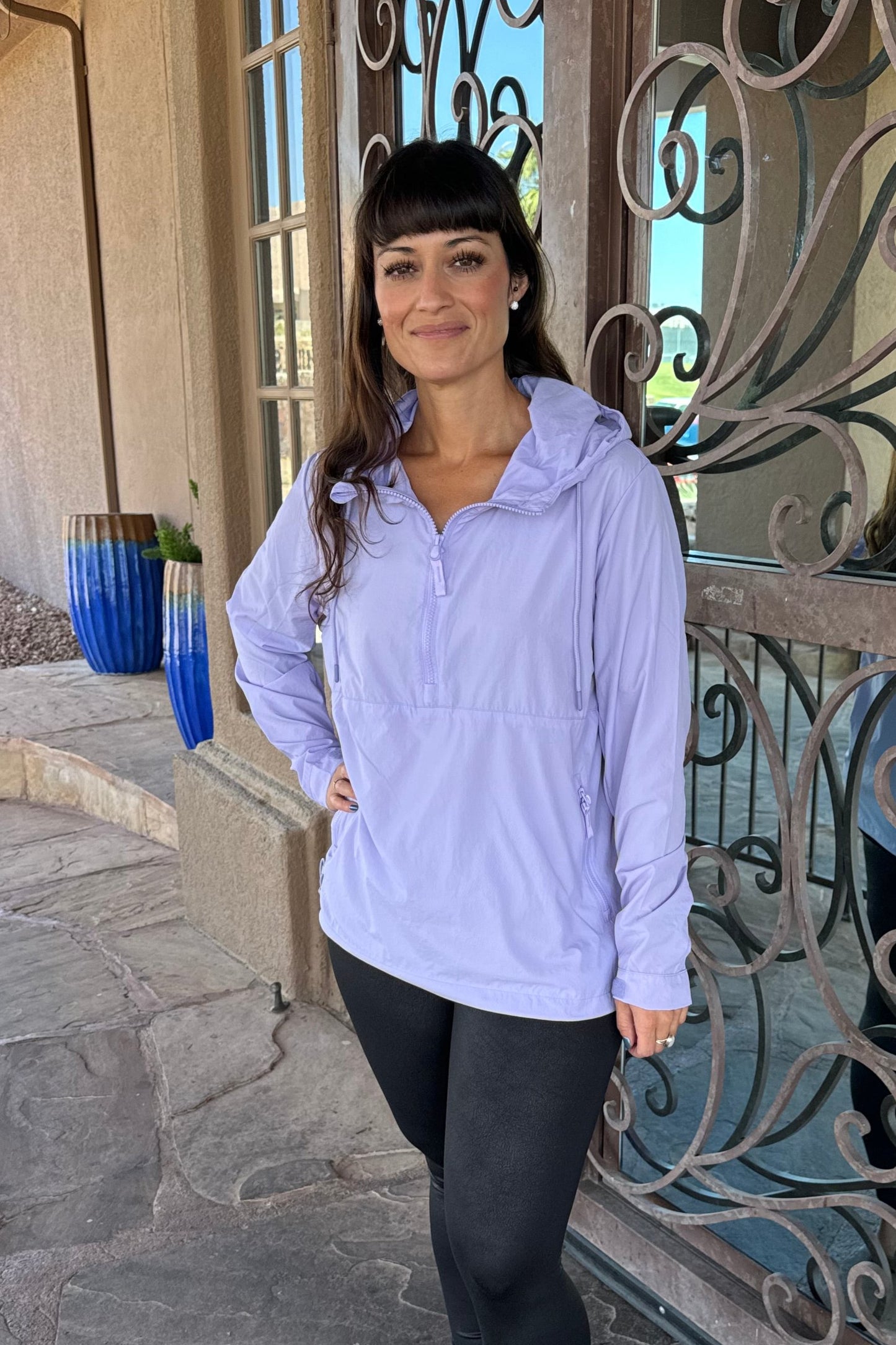 Lavender Half-Zip Nylon Active Jacket