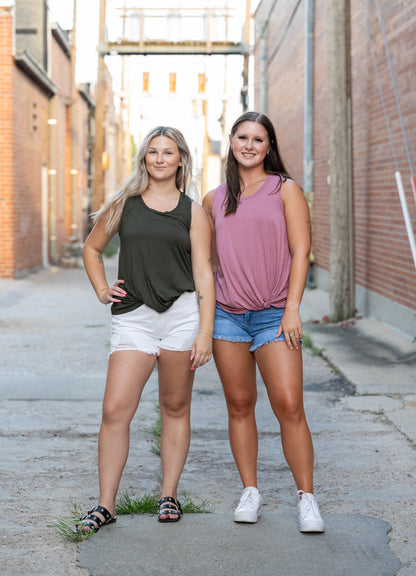 Take Me Away Front Knot Tank Top