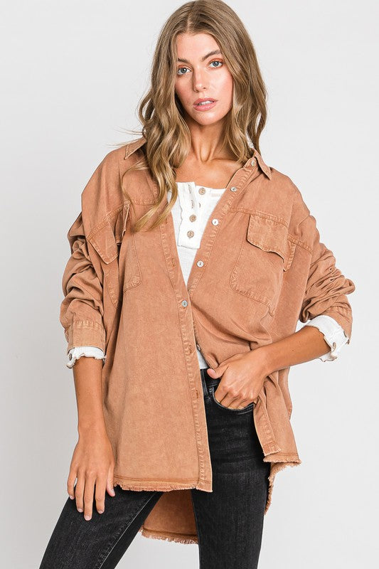 Rather Be Famous Long Sleeve Top - Camel