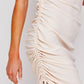 Ready For Anything Ribbed Knit Ruched Dress - Bone