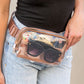 Clear Stadium Mesh-Lined Belt Bag - Mocha