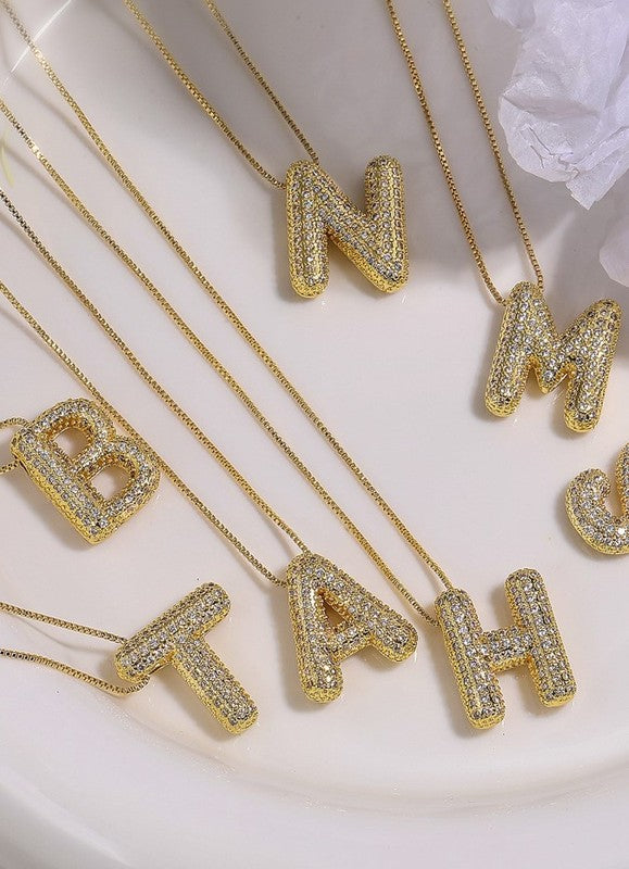 Bubble Initial Necklace