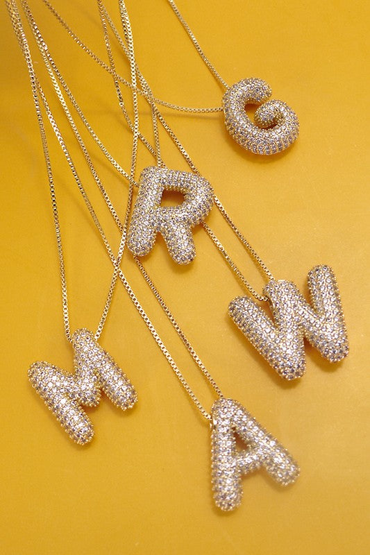Bubble Initial Necklace