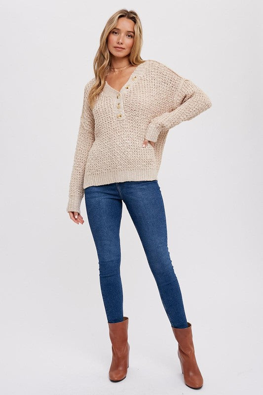 In My Thoughts Henley Sweater