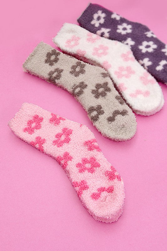 Daisy Fuzzy Socks