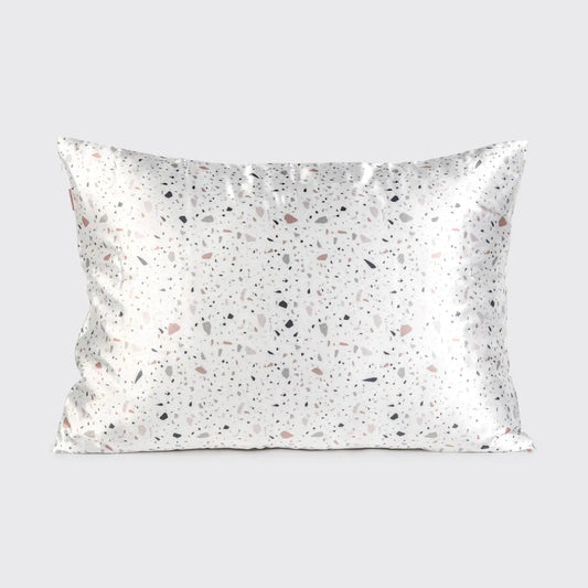 KITSCH Satin Pillowcase - White Terrazzo