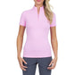 Candy Pink Short Sleeve Mock Neck Top