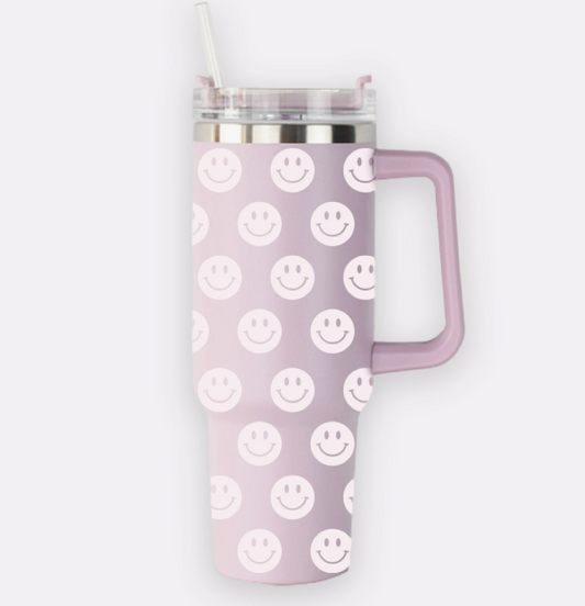 Smiley Face Tumbler - Lilac