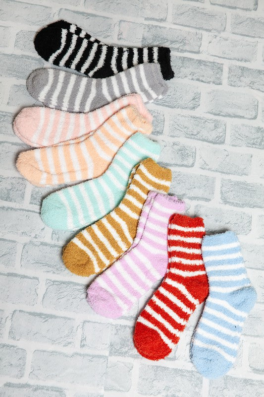 Striped Fuzzy Socks